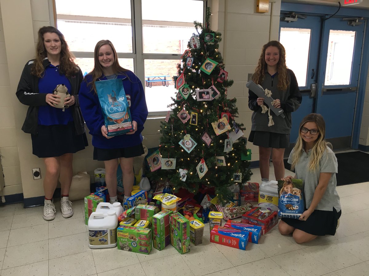 In the spirit of the season, SA High School National Honor Society students collected supplies for the Oktibbeha County Humane Society and Cats of the Homeward Bound Project of Mississippi.  It was a great success with many items under the tree!