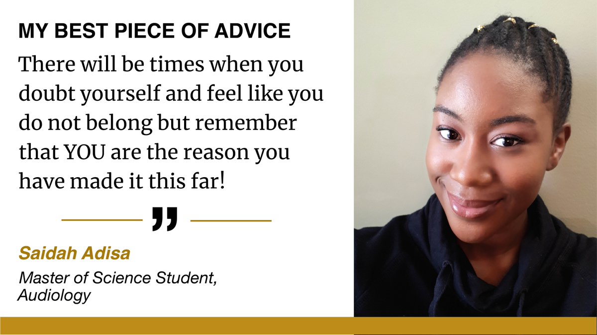 DalGradStudies's tweet photo. MSc in Audiology student Saidah Adisa weighs in on #GradLifeAtDal in this week's student spotlight! Read her full post here: https://t.co/tzqTg7VlaA  @DalSCSDStudents @DalHealth #DalResearch https://t.co/brO5EYNtkE