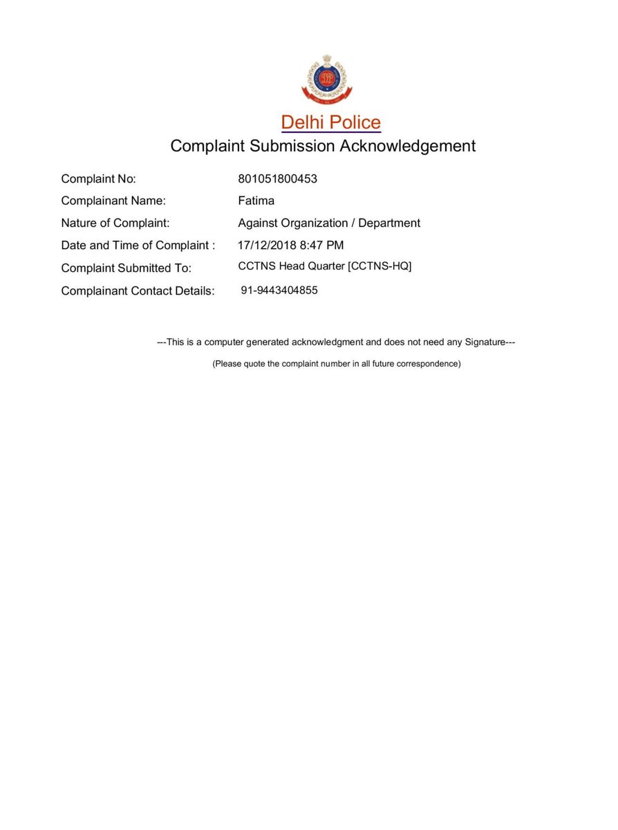NityJayaraman's tweet photo. Deep Rot in High Places: Complaint filed with Delhi Police by Anti-Sterlite People's Movement's Prof Fatima against illegal access of draft NGT judgement by Vedanta's PR agency even before its publication. https://t.co/lvws1dTitT