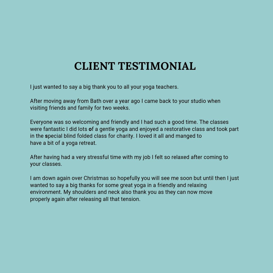 Thank you for such lovely feedback.

#bath @Well_Bath <a href="/BathLifeMag/">Bath Life</a> @BathWellness