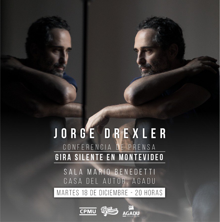 ClusterdeMusica's tweet photo. #Mañana, martes 18 @JorgeDrexler en la Sala Mario Benedetti de la Casa del Autor de @AGADU_UY (Canelones 1130) https://t.co/nSXummGAlH