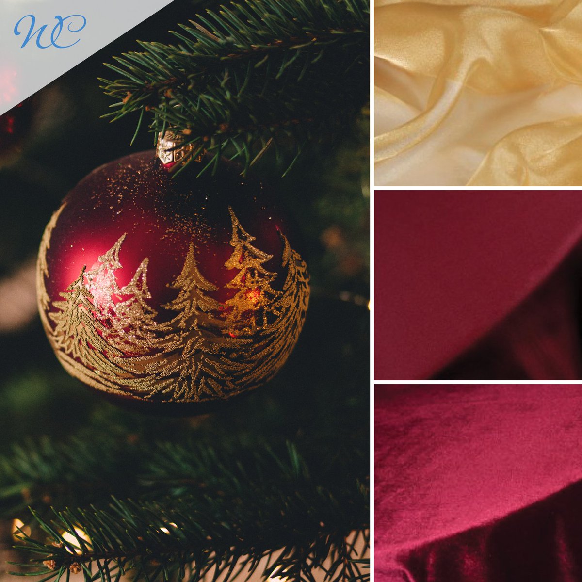 Add festive cheer to your upcoming events with Windy City Linen! #Burgundy &amp; #blush tones are on-trend this winter, making now the perfect time to add this linens to your #holiday wish-list. Pair Lamour linens in Burgundy with textural #linens such as Crush and Gold Sparkle Sheer