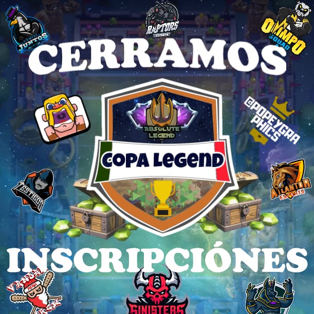 #CR #ClashRoyale  les deseamos éxito a todos los equipos que formaron parte de esta liga. 32/32 gracias por formar parte de la copa legend. A partir de Octavos empezamos a publicar resultados de sus partidos. ¡Que gane el mejor!
<a href="/Tonito502Gg/">p</a> gracias por tus diseños. buen trabajo.