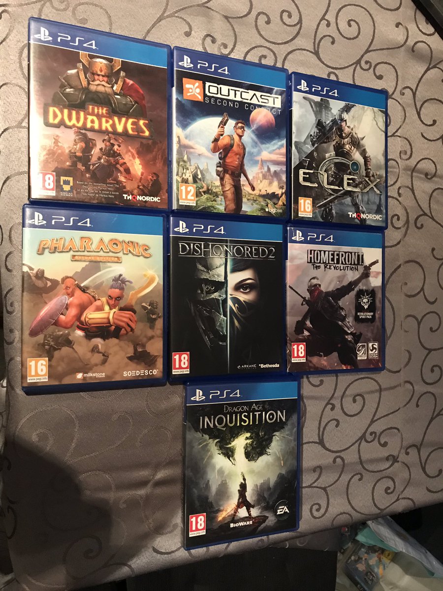 ps_maga86's tweet photo. PS4 Pick ups (Pharaonic for 1.99eur 😜 ) merci @hamsterjoueur pour le bon plan comme d’habitude 😉 #gamecollecting #gamecollector #4theplayers #gamecollection #ps4 #ps4collection #ps4collecting #playstation4 #playstation #fullsetps4 https://t.co/YiWHFUqGCq