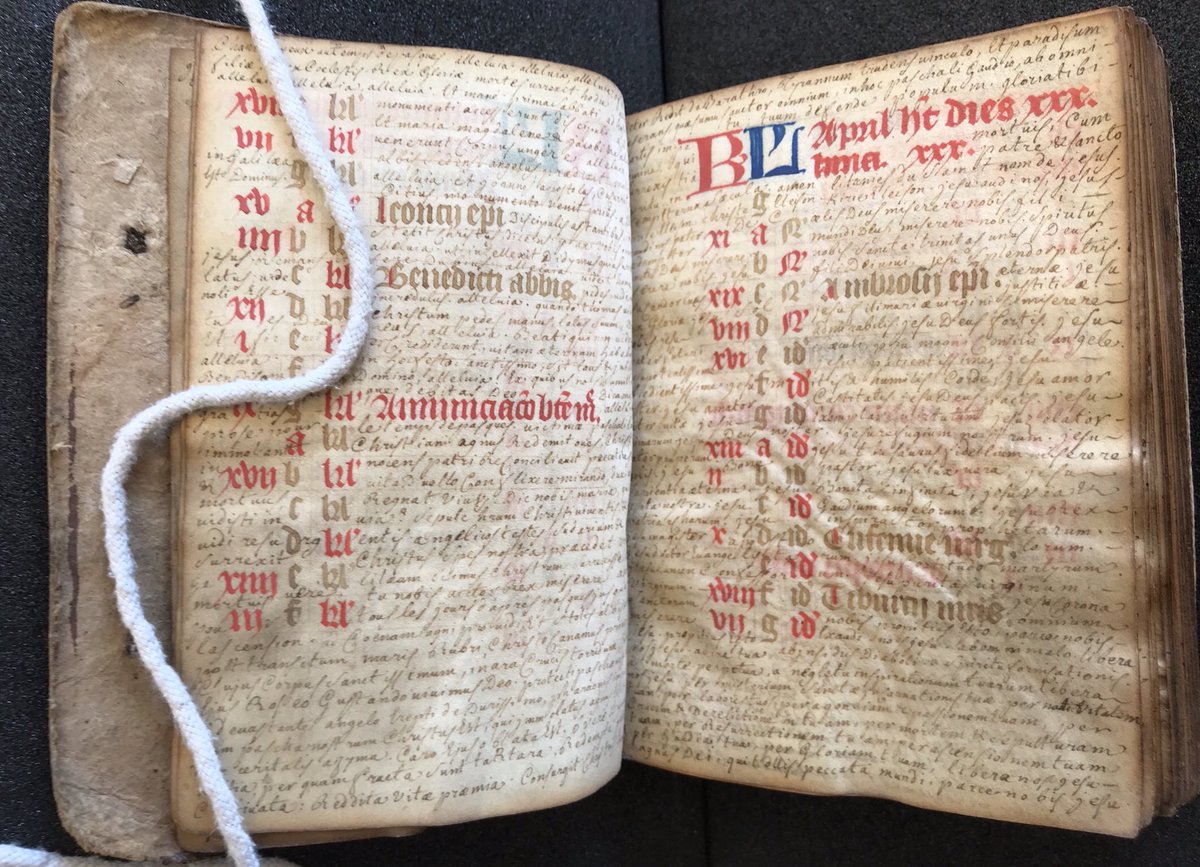 EJJohnson74's tweet photo. Can’t get enough of the medieval codex that just arrived at #osurbml A 15thC prayer book reused in the early-18thC by a Frenchman from Poitiers to record his travels to the Holy Land &amp; Egypt—complete with maps! @OSULibrary @osu_cmrs @HI_OhioState #medievalmanuscript https://t.co/VFuthVHIZE