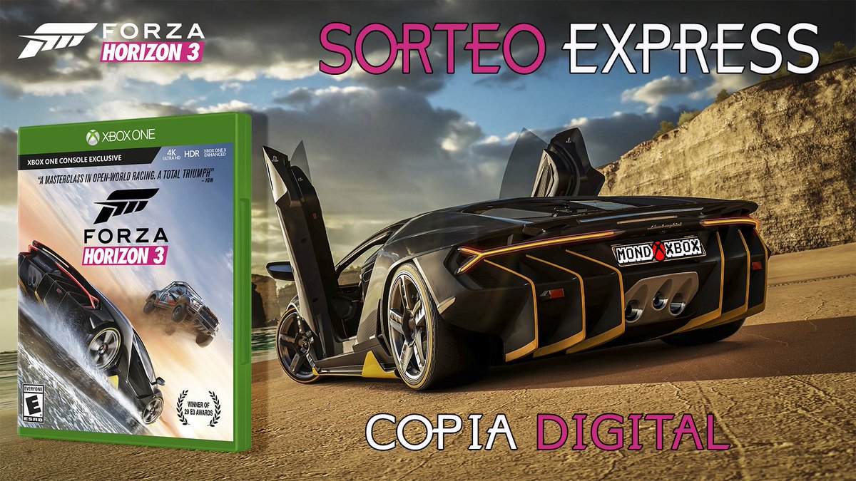 MondoXboxEsp's tweet photo. Semana de sorteos previos a la navidad que culmina el viernes con la entrega del lote, el de hoy es para #ForzaHorizon3 y termina mañana a las 15:00 C.E.S.T hora del sorteo.
Para participar es muy sencillo:
➡️Seguirme a mi
🔄Retweet a este mismo Tweet
¡Mucha suerte! https://t.co/BGZ9tbc7OT