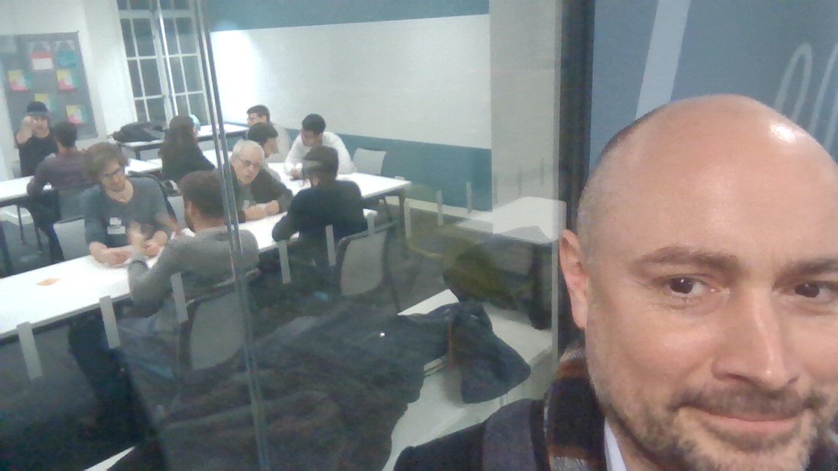 malcfairbairn's tweet photo. if you look carefully here you'll see Joe Silk and my PhD student "flipping me the bird" #slap2018 speedcollaboration (yes I decided that it required me to sit out to "supervise") https://t.co/a95xVxRhsb
