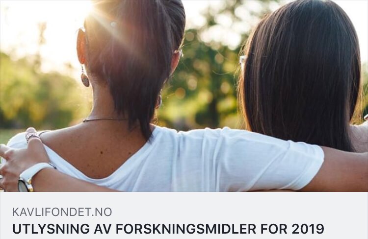Kavlifondet's tweet photo. UTLYSNING AV FORSKNINGSMIDLER 2019 Kavlifondets program for helseforskning vil dele ut totalt NOK 25 mill til forskning på utvalgte kunnskapshull innen barn og ungdoms psykiske helse. Registrering/søknadsskjema åpner 3. januar 2019: https://t.co/iPK4ivX31L https://t.co/qDrqOUAOjj