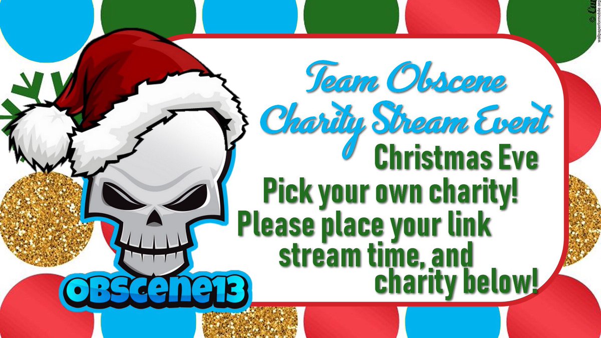 Obscene_UK's tweet photo. CHRISTMAS CHARITY EVENT! 🎅🏻

On Christmas Eve this year, myself and #TeamObscene are getting together to raise money for chosen charities! 

I’ll be raising money for #BigChange, helping homeless individuals get vital needs:
https://t.co/q6RO7onAoh
My stream time will be 9PM GMT. https://t.co/UOyYrOqxXD