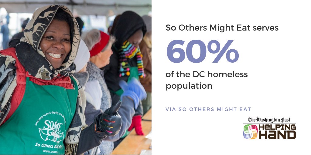 The Washington Post Helping Hand (@posthelpinghand) on Twitter photo .<a href="/SOME_DC/">So Others Might Eat</a> serves 60% of the #DC homeless population, offering two nutritious meals a day, long-term and traditional housing, access to medical and dental clinics, employment training, and long-term comprehensive addiction treatment programs .<a href="/SOME_DC/">So Others Might Eat</a> serves 60% of the #DC homeless population, offering two nutritious meals a day, long-term and traditional housing, access to medical and dental clinics, employment training, and long-term comprehensive addiction treatment programs