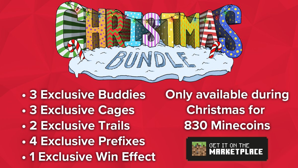 CubeCraftHelp's tweet image. We have a Christmas Bundle now available! 🎅⛄️
It comes with exclusive loot such as buddies, cages and more! 🎉
Grab it now as it's only available during Christmas.