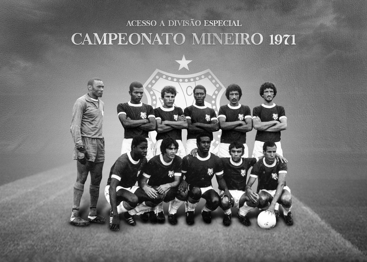 caldenseclube's tweet image. Em 1971 conquistamos o acesso a divisão especial do Campeonato Mineiro, dando início ao futebol profissional da Veterana #ArribaCaldense #HistóriaVeterana
Em pé Eduardo, João Preto, Canhoto, Neto, Toninho e Buzuca, agachados Cândido, Serginho, Dario Alegria, Jota Lopes e Ganzepe.