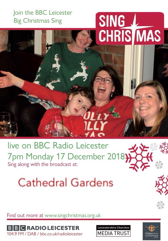 Only an hour to go until <a href="/BBCLeicester/">BBC Leicester</a> <a href="/Sing_Christmas/">Sing Christmas</a> around the #LightWeight <a href="/BIDLeicester/">BIDLeicester</a>. Join us from 7-8pm (LightWeight open until 10pm) Our friends from <a href="/DelilahLeics/">Delilah Leicester</a> will be selling goodies to keep us warm and in fine voice! #ChristmasinLeicester #Christmasinthegardens