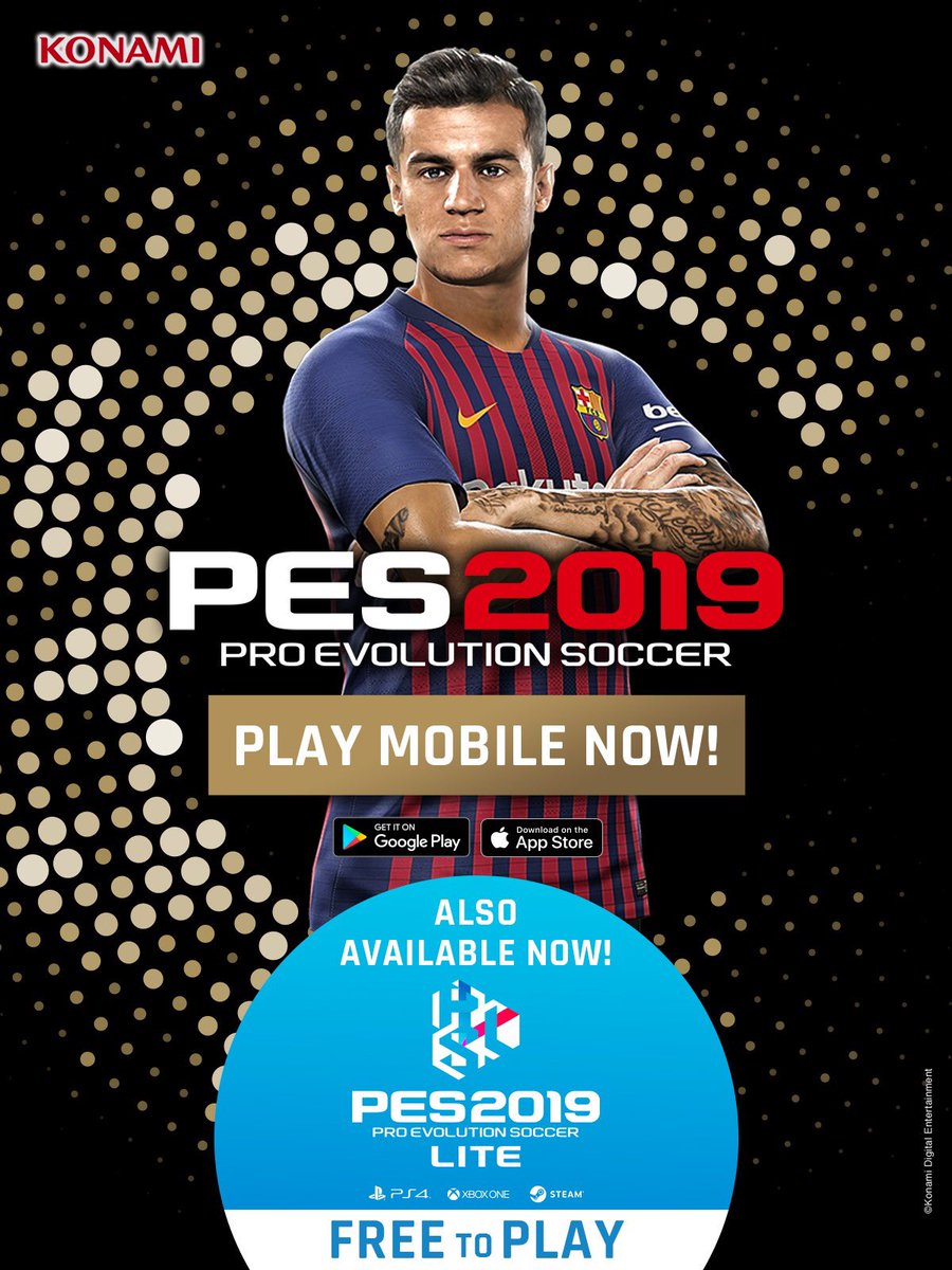 And experience the beautiful game on the go in stunning detail. #PES2109Mobile is out now! Also, play #PES2019 on consoles for free with #PES2019LITE. On mobile and console, #FeelThePowerOfFootball.
PES 2019 Mobile: app.adjust.com/3fnzpy5
PES 2019 Lite: konami.com/wepes/2019