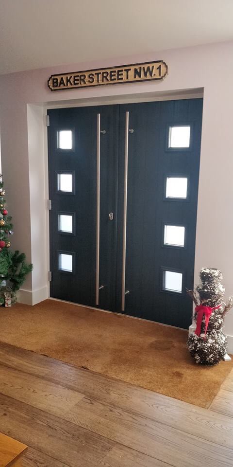 Heathwinltd's tweet photo. Milano French doors @SolidorLtd fantastic transformation. And with a little help. @UltionLock @CWGChoices #frontdoor #doubleglazing #upvc #Composite #Harlow #essex https://t.co/2AtDqvXZ57