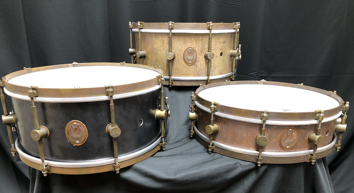 We just received these A&amp;F Custom Snare drums! Steel, Copper &amp; Brass!