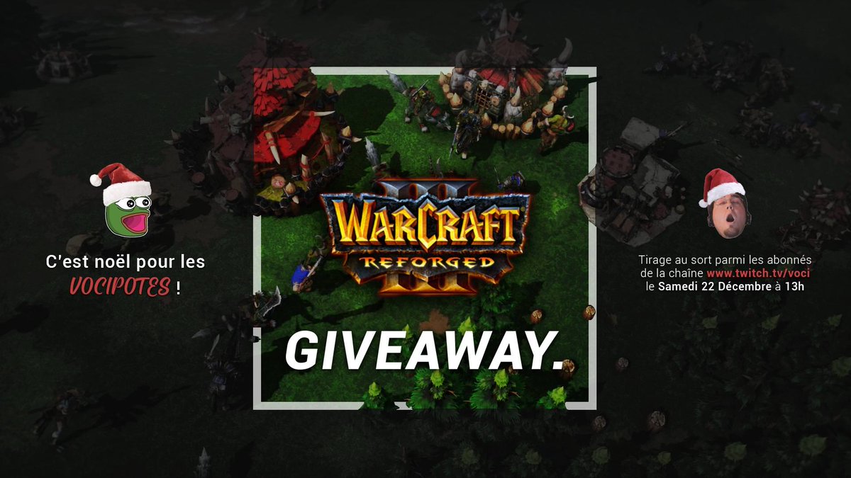 VociMK's tweet photo. C'est l'heure du Giveaway de Noël, j'offre 2 @Warcraft3 Regorfed, un tirage sera fait sur mon live le 22 à 13h00 , le 2ème sera tiré ici sur twitter Follow + RT requis ! Bonne chance à tous et Joyeuses Fêtes de fin d'année ! https://t.co/tG7O6enjLQ