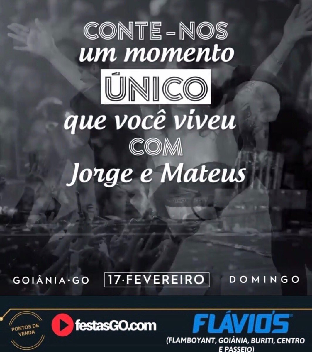Vem aí <a href="/jorgeemateus/">Jorge & Mateus</a> em Goiânia !!
INFO: (62) 98100-9655