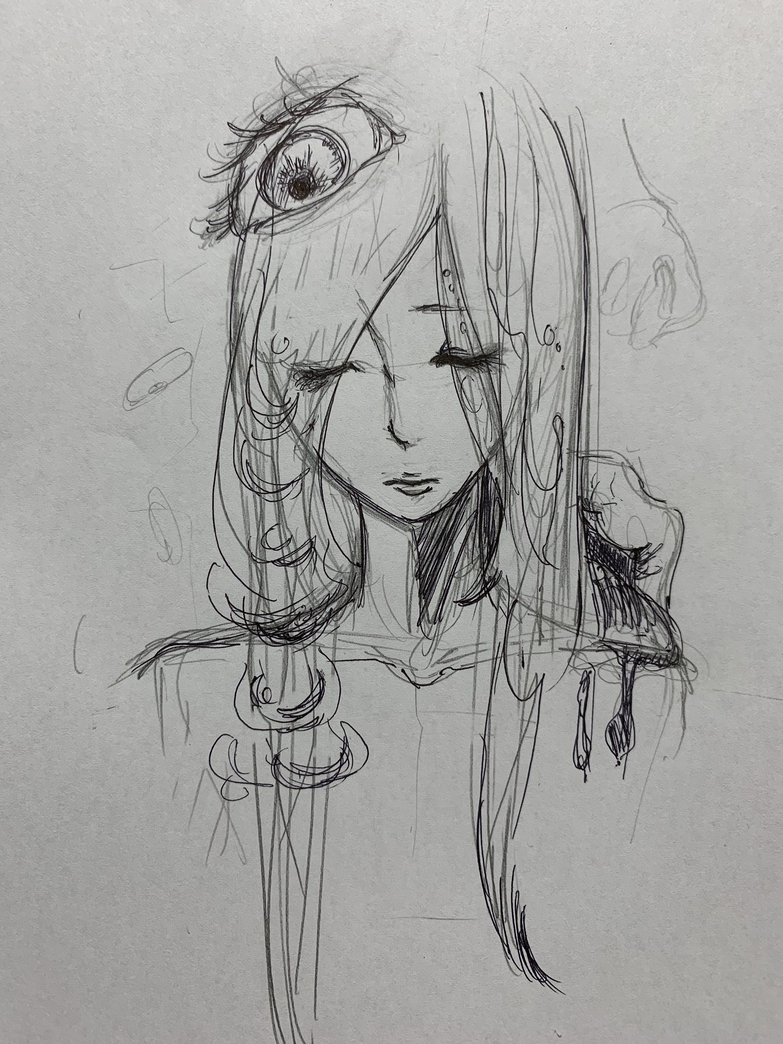 تويتر こはく ディアカフェ 卒業 على تويتر 久しぶりに絵を描きたくなってボールペンで殴り書き 絵を書きたくなる時はだいたいそんな時 どんな時 いい加減寝ようお休み 落書き T Co I8g6ew3wjw