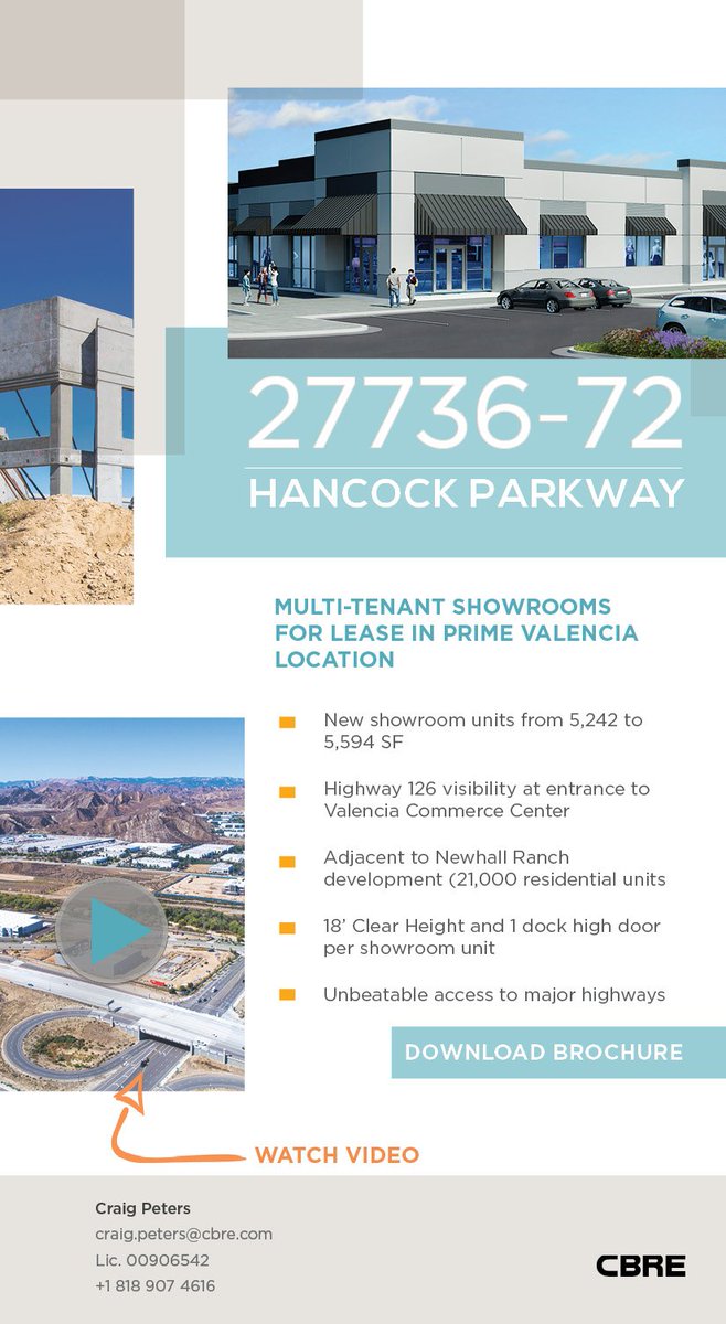 New Multi-Tenant showrooms coming online in prime Valencia location!  Check out video.  vimeo.com/299722488