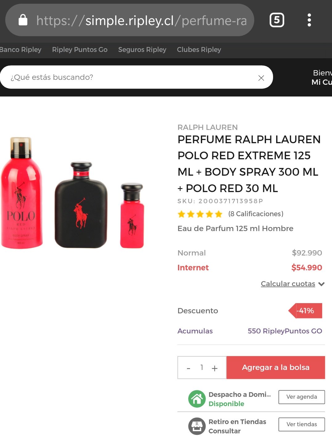 Polo red 125 ml ripley hotsell