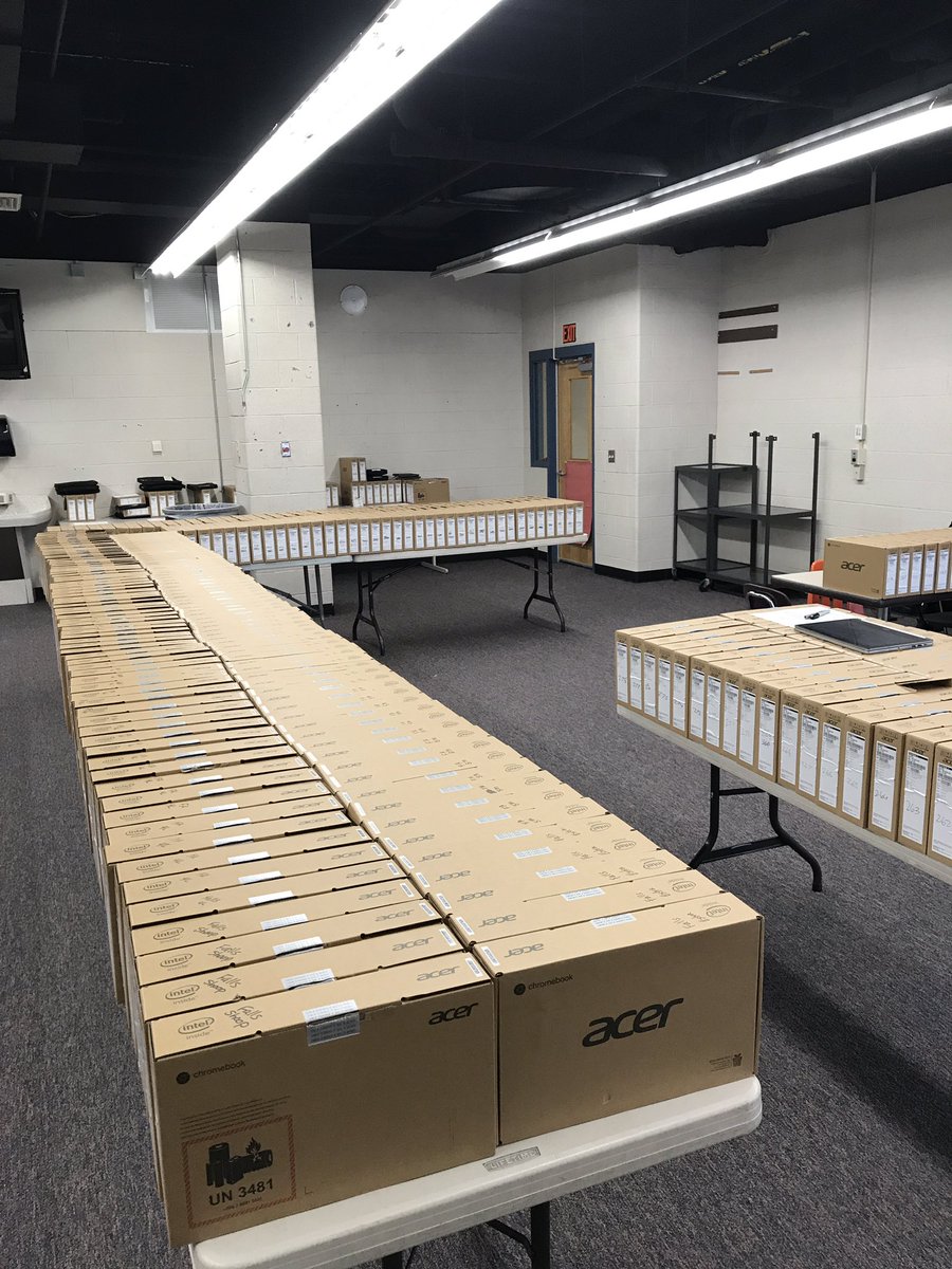 NATechDept's tweet photo. Ready to deploy a big chunk of our Grade 4 & 5 Chromebooks this week and rest after vacation! #rolloutcontinues @GoogleForEdu https://t.co/Av125TFj9J