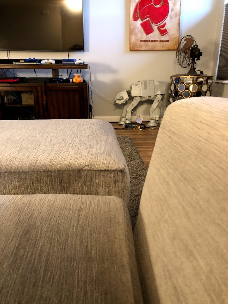 Wsbarber's tweet photo. @wearejoybird So here is my new Hughes ottoman to go with my Hughes couch. The ottoman is 2" taller than seating height of couch. https://t.co/9LTpnMmrsY