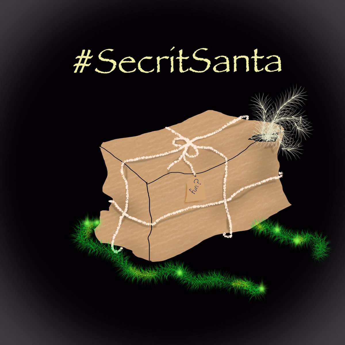 A badly wrapped parcel sits on some discarded tinsel...