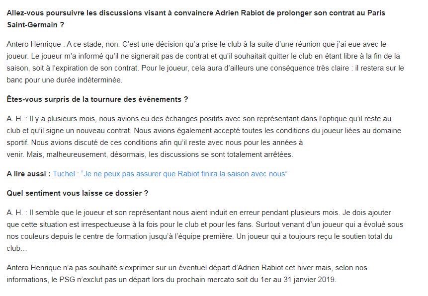 La Senyera Antero Henrique Via Yahoosportsnfl Rabiot Has Informed Me That He Will Not Sign The Contract Renewal And That He Wants To Leave The Club At The End