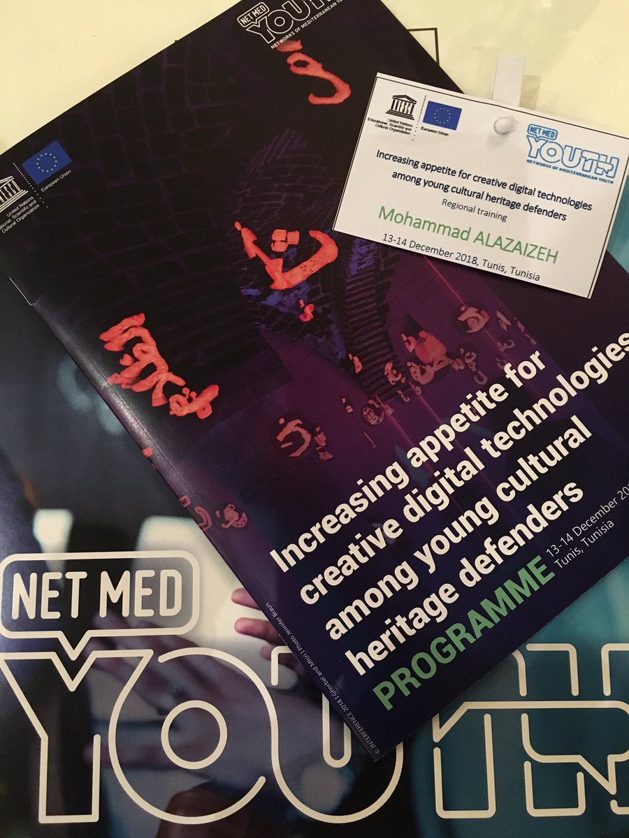 alazaizeh's tweet photo. I feel excited to participate in this workshop .. 
 
Lots of fascinating new contacts and ideas in Cultural Heritage ..

Special thanks to Networks of Mediterranean Youth (#NetMedYouth) Project and #UNESCO ...

#NetMedYouth 
#UNESCO https://t.co/MFPnTQmW0X
