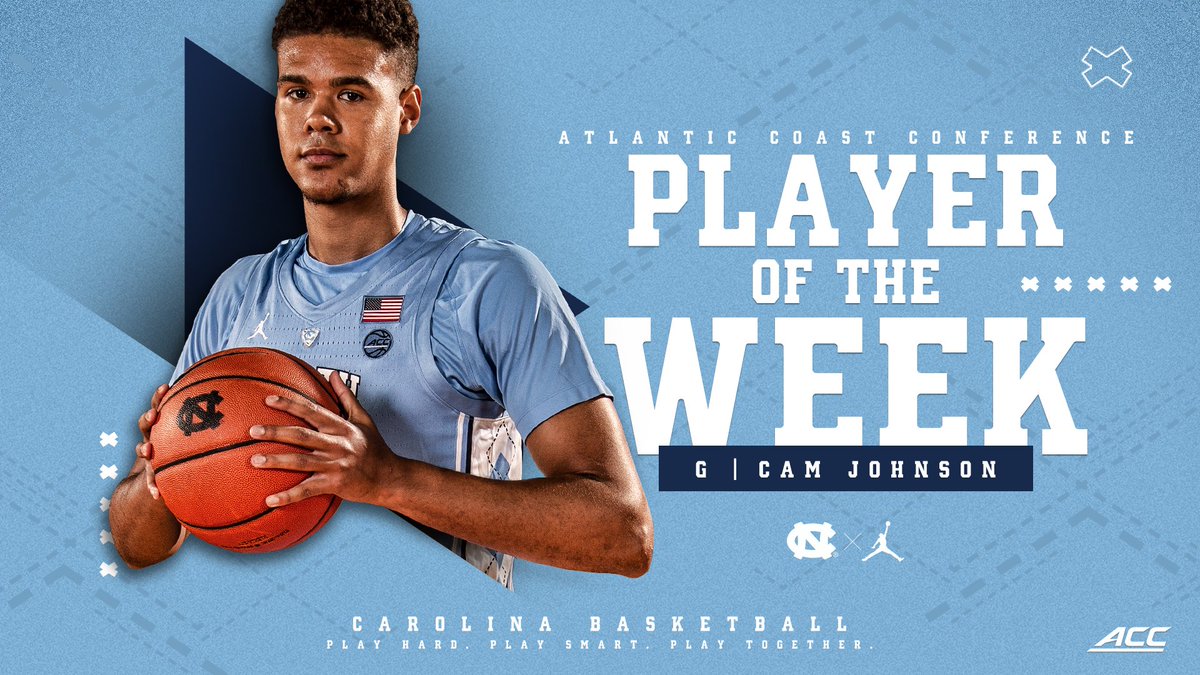 UNC_Basketball's tweet image. C A M E R O N   J O H N S O N  ☔️
@theACC Player of the Week 

✍️ bit.ly/2STbwwO  
#CarolinaSZN 🏀🐏