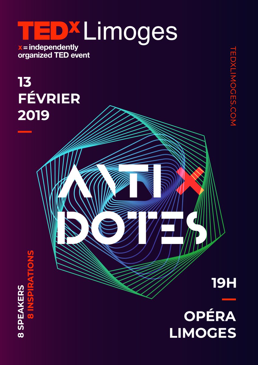 TEDxLimoges's tweet photo. Et le thème du TEDx Limoges 2019 est..."Antidotes" ! Ça vous inspire ? https://t.co/6acnX70Szo