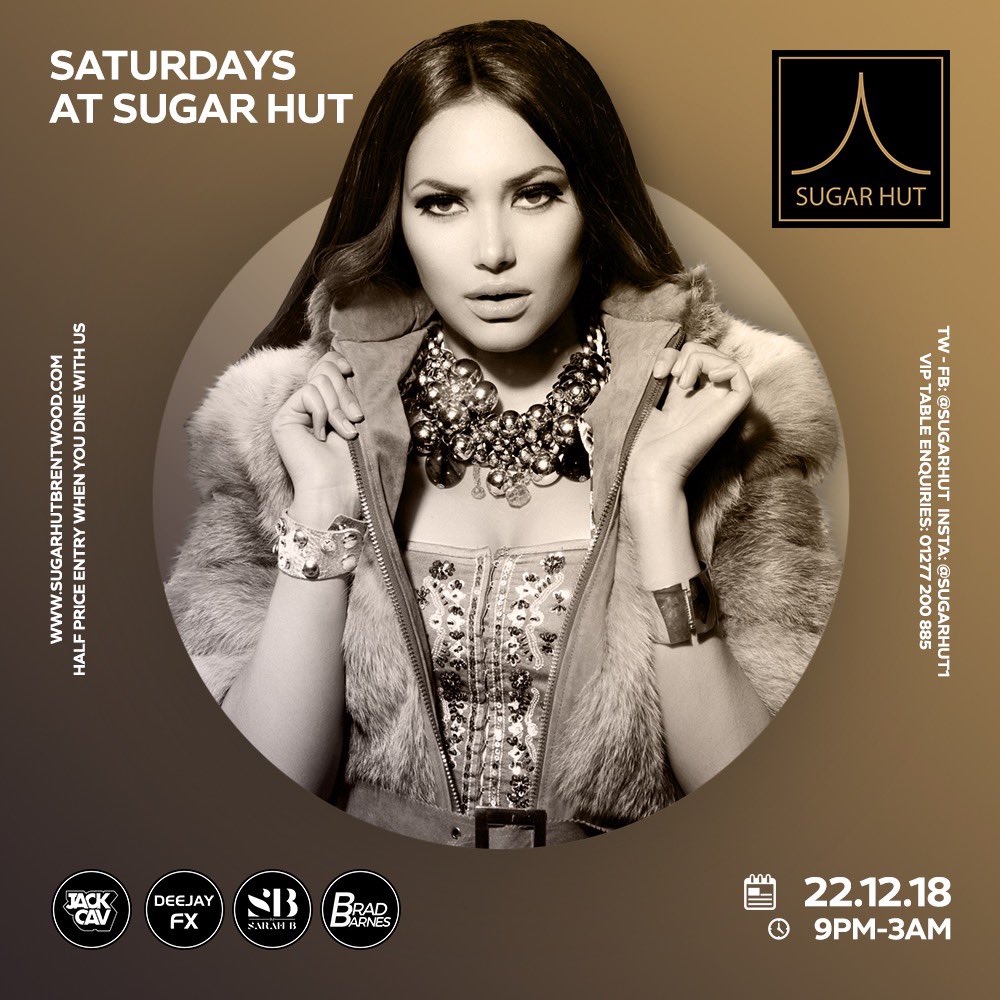 This Saturday we have <a href="/iamjackcav/">Jack Cavanagh</a> <a href="/DJ_SarahB/">Sarah Belsey (DJ)</a> <a href="/DJFXLIVE/">DeeJay FX</a> and <a href="/DjBradBarnes/">Dj Brad Barnes</a> Doors open from 9pm! For VIP call 01277 200885