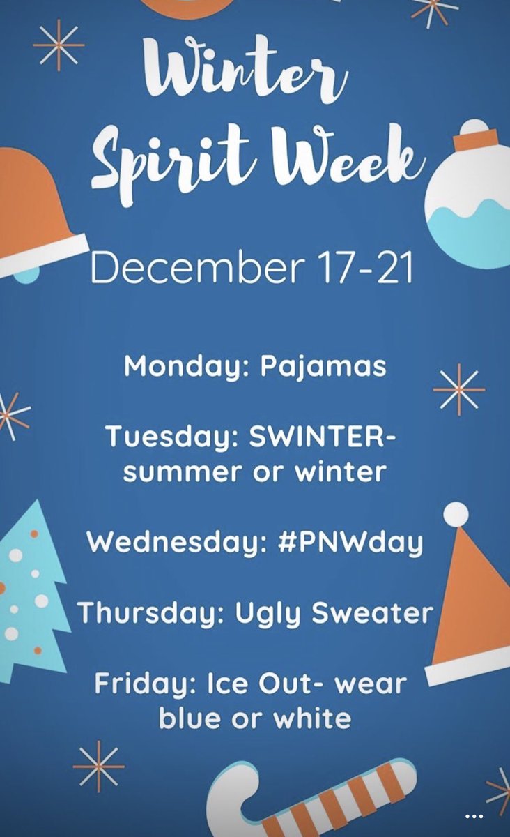 cheer_jhs's tweet photo. It’s SPIRIT WEEK!!! This week is all about having fun and getting ready for winter break next week!!! Here are the themes for each day: https://t.co/lKEFxbIjrM