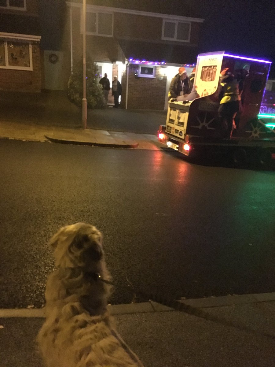 RetrieverBarney's tweet photo. Just missed out meeting Santa this year but I did see his train .. #HappyDog @KeechHospice #dogsthatlovexmas #smileysam https://t.co/2tJF23MT6a