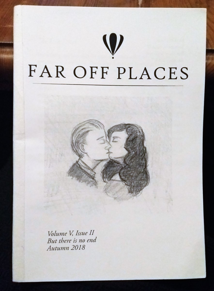 Katywing's tweet photo. This is lovely, a limited edition handbound copy of the final issue of @FarOffPlaces. I'm so glad to have been published in this wonderful journal - in this issue, in great company, a poem: 'Plant Me' and an illustration 'Rucksack'. Digital copies from https://t.co/R6vivmagop https://t.co/3iuOaxg2P2