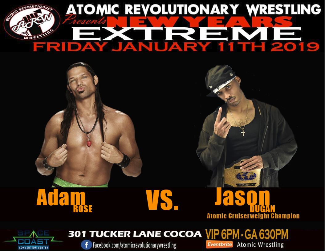 WrestlingAtomic's tweet photo. *Match Announcement* 1st time ever! On Friday January 11th at @WrestlingAtomic in Cocoa FL it'll be @RealKrugar vs @jason32796 and this one is about respect. Get your tickets TODAY at https://t.co/5S27uPhwkj #NewFaceOfEXTREME #AtomicSTRONG https://t.co/ErqHVyfjbK