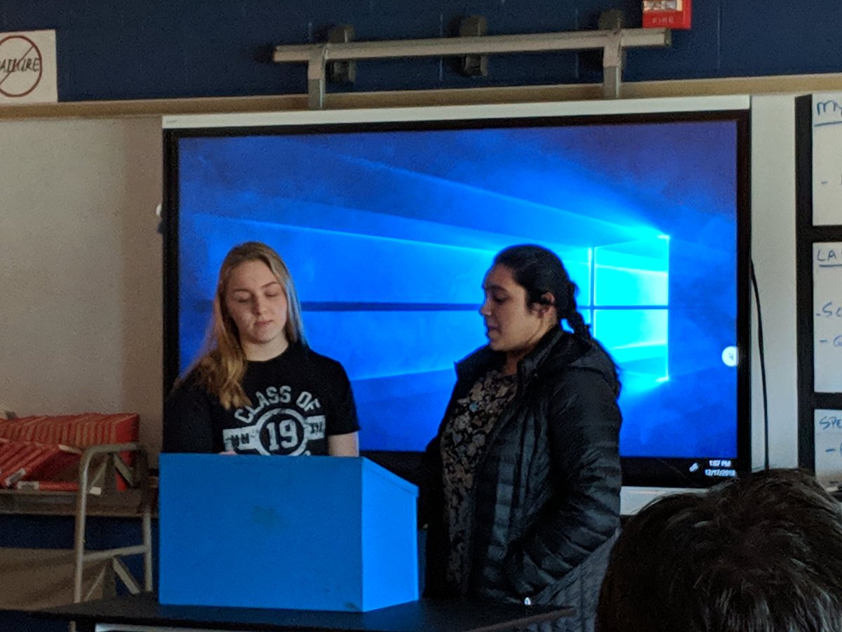 MieschTodd's tweet photo. Oral communication did two voice poems today.  They were AWESOME!!!!
#pbandj
#liberalVconservative
#parentVchild
#NotASandwichIsASandwich
#SummerVWinter https://t.co/C29EMJhUyu