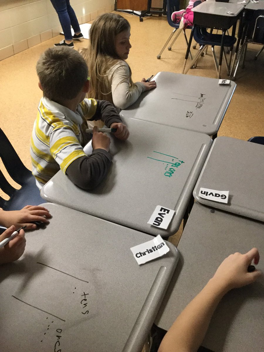 LebanonBoswell's tweet photo. Using place value charts to help us with long division in 4th grade this afternoon. @LebanonR3 @rdjennings3 @CarlaMobley @tkthompson4 @CognitiveCoachJ #R3learns https://t.co/EuZWKIWZPI