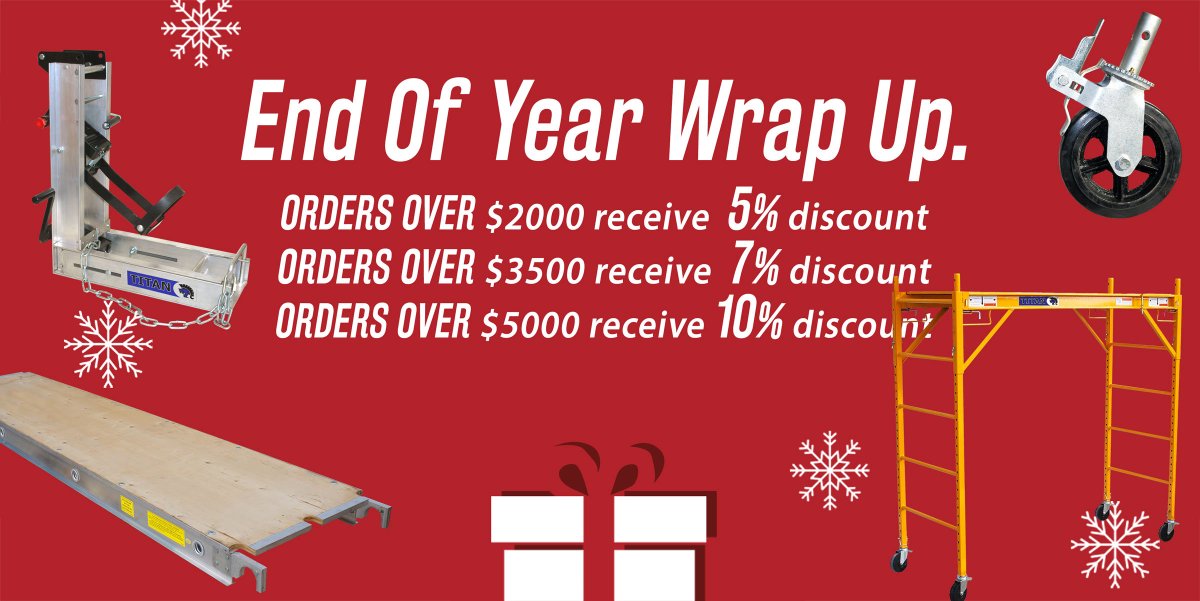 BadgerLadder's tweet photo. Don't miss our end of the year sale. Save up to 10% on all our products with qualified purchase. Sale ends 12/31/2018 #scaffold #ladder #pump jack brace #pumpjack scaffold #home improvement #windowrepair #windowreplacement #renovation #siding #painting 
https://t.co/7OzsRcxpM8 https://t.co/8aHhpoRSa9