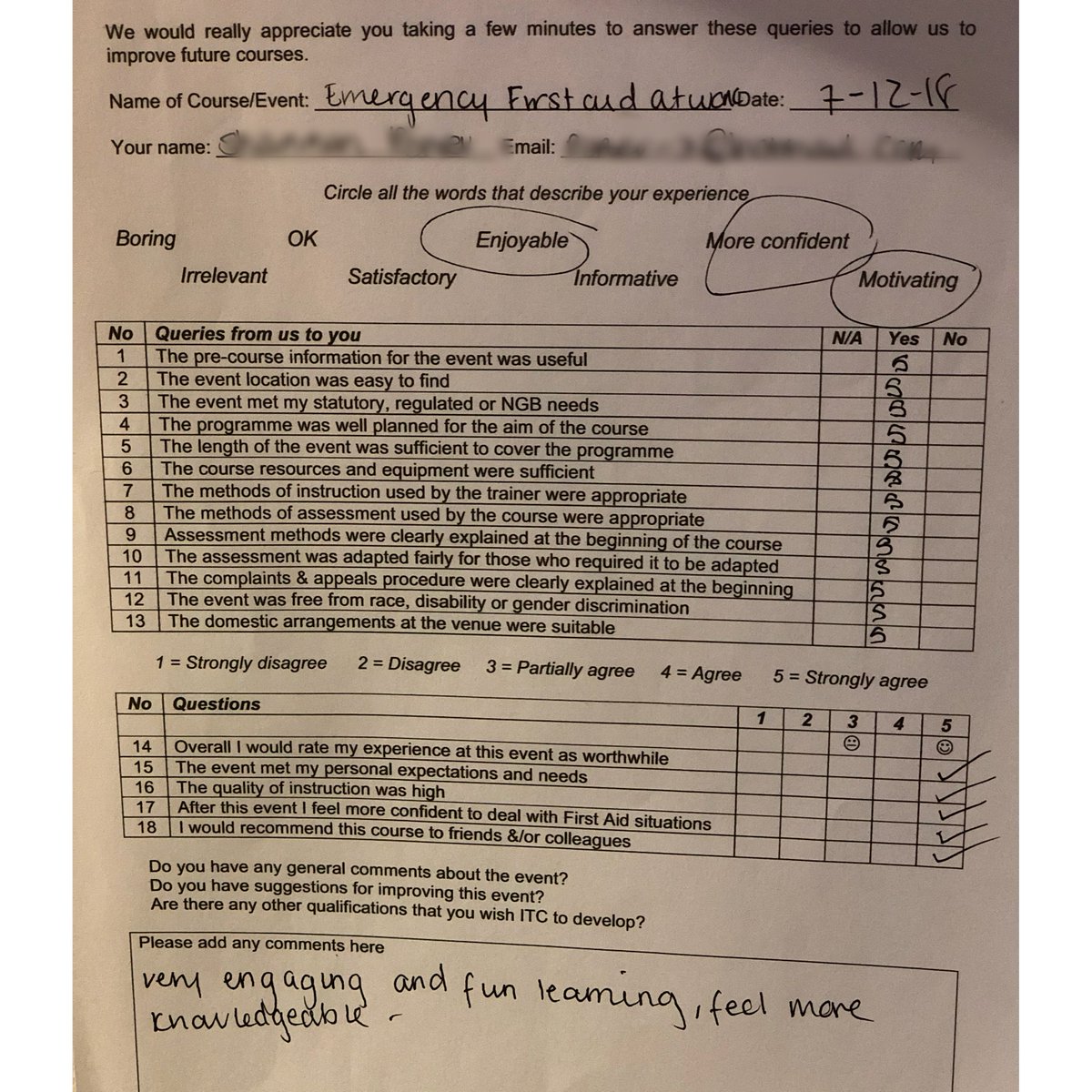 initialsftytr1's tweet image. It's always nice to get feedback after a course. 

#firstaid #training #dumbarton #glasgow #compliance