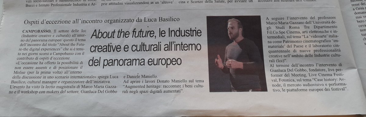basi_luca's tweet photo. Le #ICC in #molise. #progettazioneculturale #EuropeForCulture #abouthefuture_eu https://t.co/dZHq46TnkD