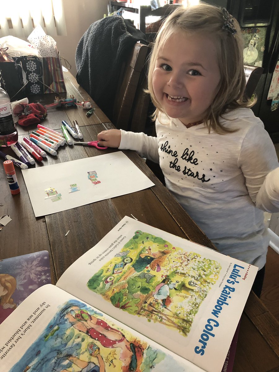 Combine homework &amp; crafts and this girl is double the happy 😆