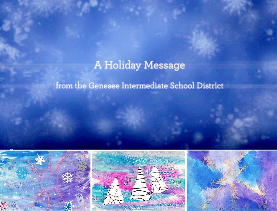 GeneseeISD's tweet photo. Happy Holidays from @GeneseeISD ! We hope you enjoy our annual holiday message featuring Elmer A. Knopf Learning Center student artwork. https://t.co/nN7ivS5o4v https://t.co/zko1Ngjo9D