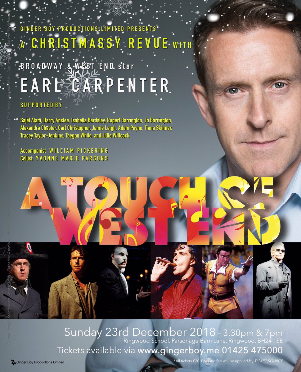 Last event of the 2018 .... <a href="/EarlCarpenter/">Earl Carpenter</a> and friends, with #WillPickering (Piano) and <a href="/TheBigSwim2014/">Yvonne Marie Parsons</a> (Cello) this Sunday at <a href="/RingwoodSchool/">Ringwood School</a> - last tickets available via gingerboy.me or call 01425 475000