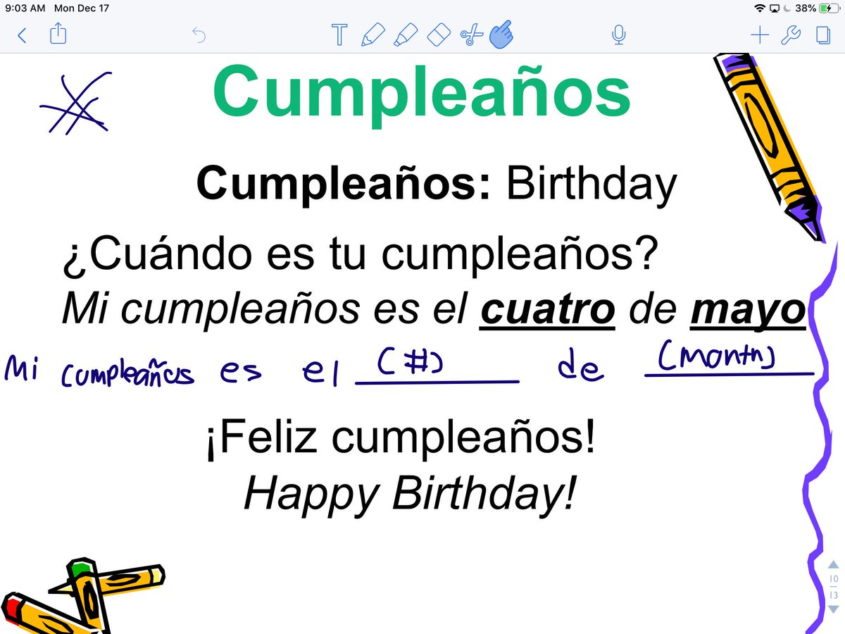 Mr. Moncada on Twitter: "How to say your birthday in Spanish "