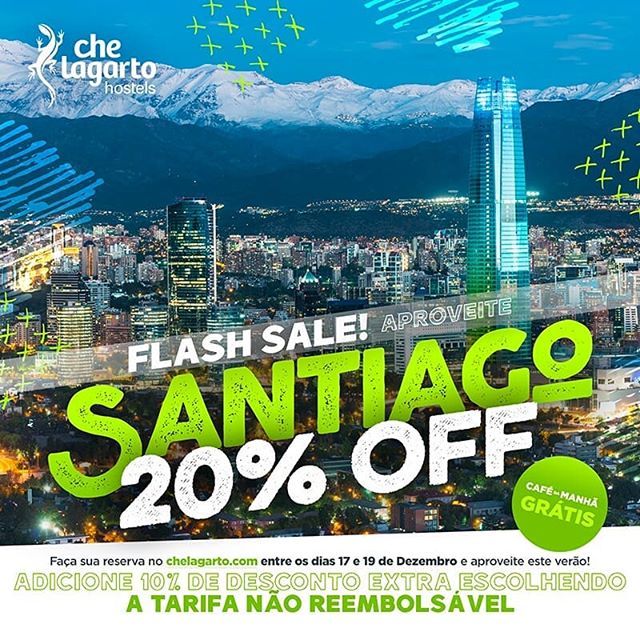 chelagarto's tweet photo. Flash sale! Aproveite Santiago 20% OFF + Café da Manhã grátis. Faça sua reserva entre os dias 17 e 19 de dezembro e aproveite este verão!. Adicione 10% de desconto extra escolhendo a Tarifa Não Reembolsável. Reserve agora

#hostel #hostellife #hostelworl… https://t.co/HqOBTCp27q https://t.co/j3qU7ITtPR