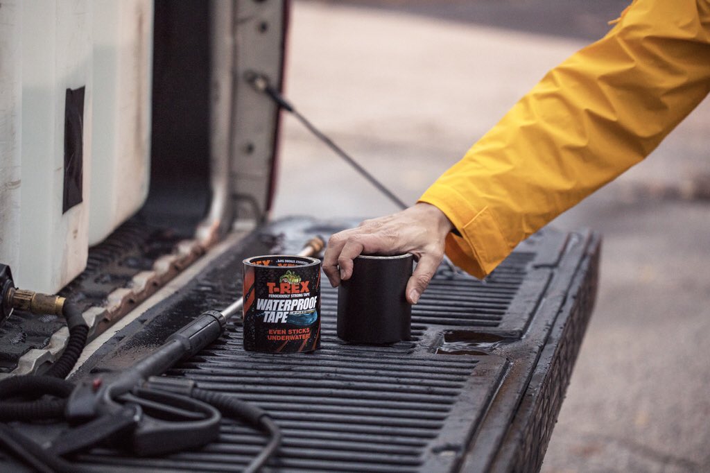 Fight that forecast ferociously.

Seal out rain, sleet, snow and the resulting water damage with T-Rex® Waterpoof Tape. Built to withstand extreme temperatures ranging from -70F to 200F, T-Rex® Waterproof gives you a durable, flexible, seal that sticks—even underwater. #TRexTape