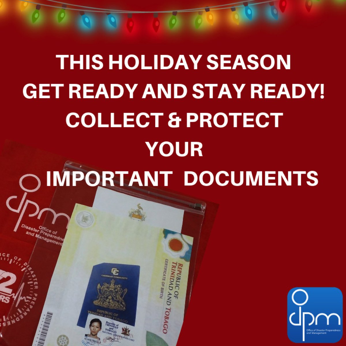 ODPM_TT's tweet photo. #collectandprotect #holidaypreparedness #Trinidad #Tobago #Letsgetready #StayReady #ODPM https://t.co/RlwlWneE0I