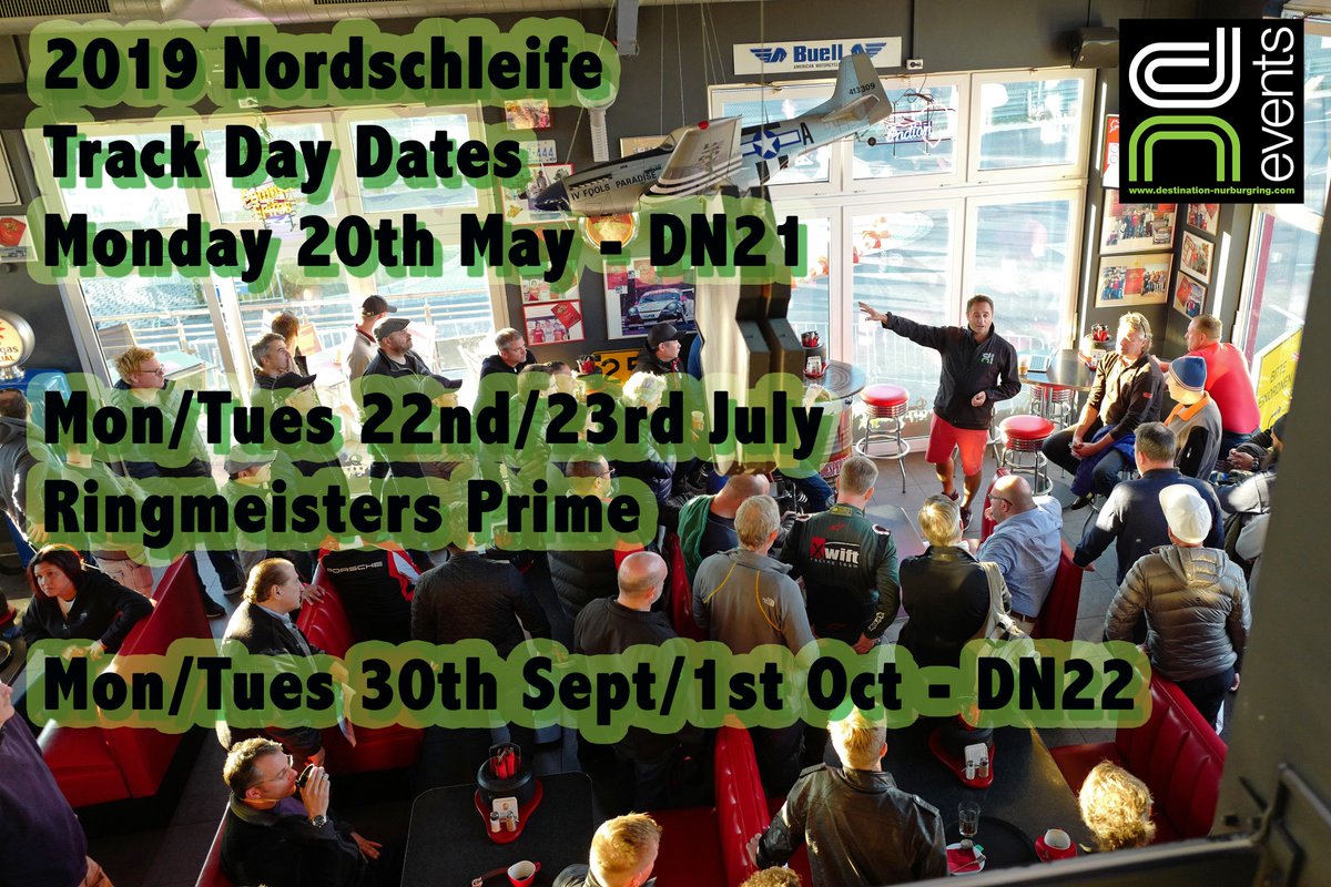 Ringweekends's tweet image. 2019 Nurburgring track day dates have just dropped.
Mon 20th May - DN21
Mon/Tues 22nd/23rd July - Ringmeisters Prime
Mon/Tues 30th Sept/1st Oct - DN22
Save the date/tell your mate
Booking opens soon, save the date/tell your mate #nurburgring #trackday #2019